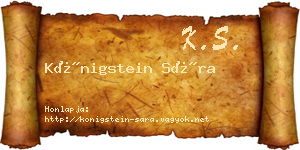 Königstein Sára névjegykártya