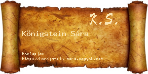 Königstein Sára névjegykártya